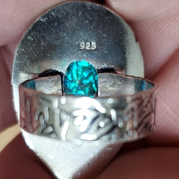 New Dichroic Glass 925 Silver Ring. - Picture 8 of 8